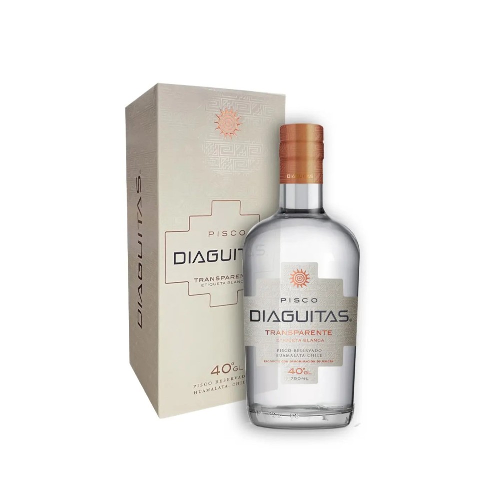 Pisco Diaguitas 40° Transparente 750cc con Estuche Pisco Diaguitas 40° Transparente 750cc con Estuche
